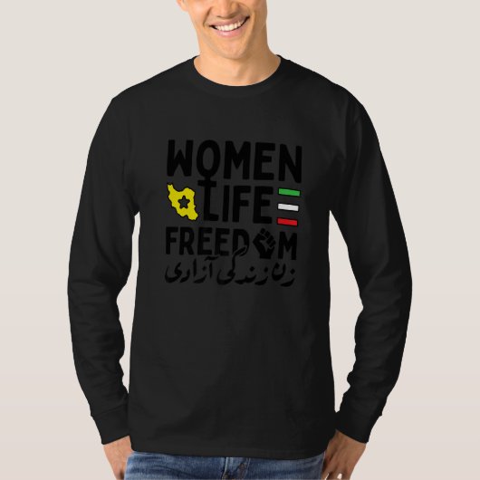 Women Life Freedom Support Persian Zan Zendegi Aza T-shirt (Voorkant)