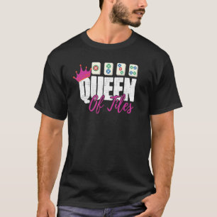 Women Mahjong Chinese Game Tiles Mah Jongg Player T-shirt