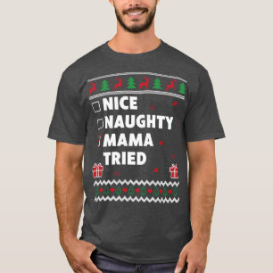 'Women Nice Naughty List' Oogly kerstdesign mama T-shirt