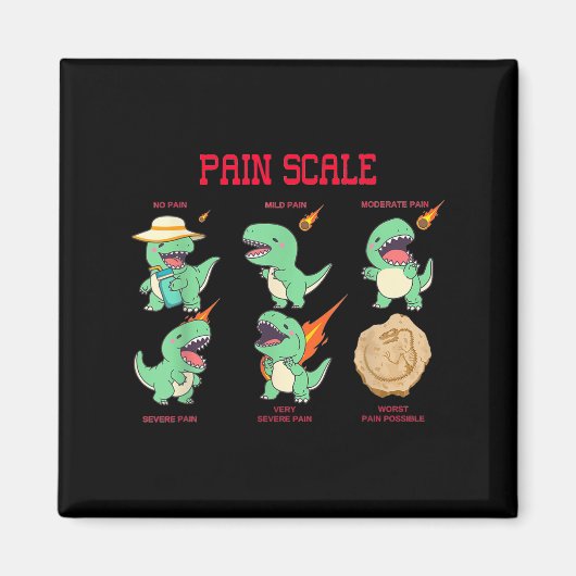 Women Nurse Pain Scale Pain Essment Funny Dinosaur Magneet (Voorkant)
