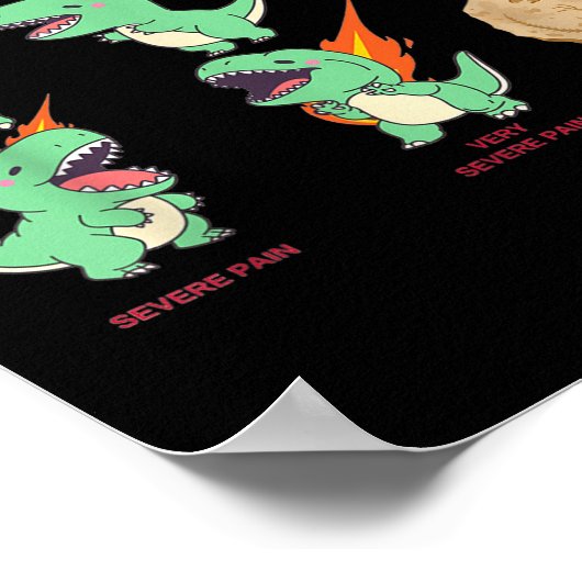 Women Nurse Pain Scale Pain Essment Funny Dinosaur Poster (Hoek)