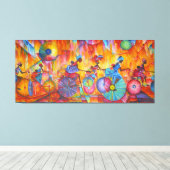 Women on Wheels stretched canvas print. (Insitu (Houten vloer))