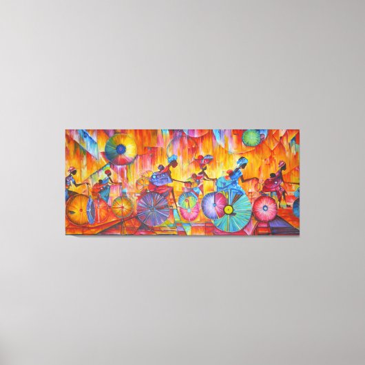 Women on Wheels stretched canvas print. (Voorkant)
