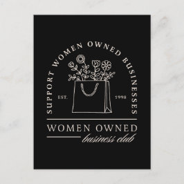 Women owned business club support zwart briefkaart