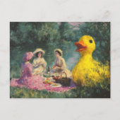 Women Picnic Giant Duck Faux Historical Painting Briefkaart (Voorkant)