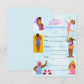 Women Pool party Kaart (Voorkant / Achterkant)