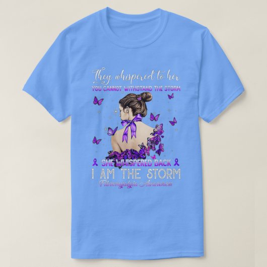 Women Purple Ribbon Butterfly Fibromyalgia Awarene T-shirt (Design voorkant)