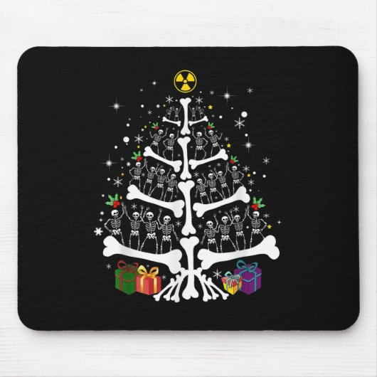 Women Radiology Skeleton Christmas Tree Xray Tech Muismat (Voorkant)