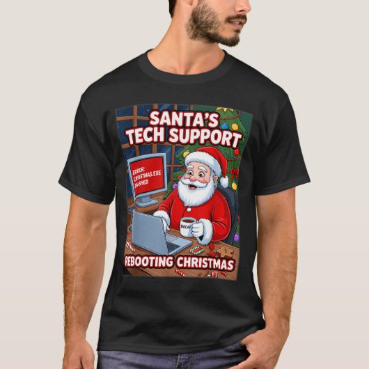 women Rebooting Santa Support s Tech T-shirt (Voorkant)