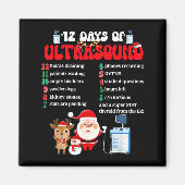 Women Retro 12 Days Of Ultrasound Tech Christmas S Magneet (Voorkant)