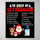 Women Retro 12 Days Of Ultrasound Tech Christmas S Poster (Voorkant)