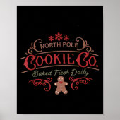 Women Retro Christmas Gingerbread Bakery North Le  Poster (Voorkant)