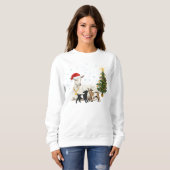 Women’s Christmas Goat Sweatshirt Peaceful Farm  (Voorkant volledig)