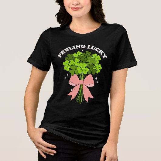 Women’s cute St.Patrick’s Day Tri-Blend Shirt (Voorkant)
