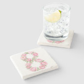 Women’s Day Peony Flower for March 8 Stenen Onderzetter (Zijkant)