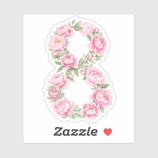 Women’s Day Peony Flower for March 8  Sticker (Vel)