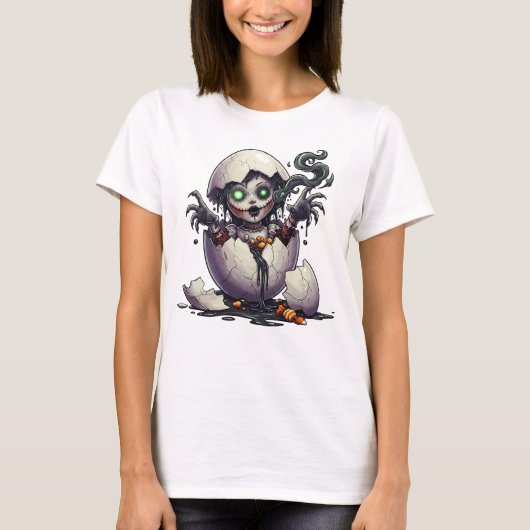 Women’s Gothic Witch Hatchling Halloween Tee T-shirt (Voorkant)