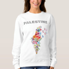 Women’s Palestine Hoodie – Floral Palestine Kaart Trui