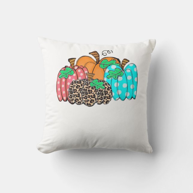 Women’s Pumpkin Leopard Print Graphic It’s Fall Y’ Kussen (Voorkant)