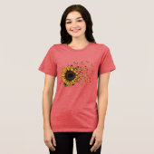Women’s Sunflower Butterfly Nature Graphic Tri-Blend Shirt (Voorkant volledig)