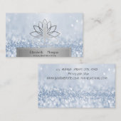 Women Silhouette Lotus Yoga Instructor Blue Bokeh Visitekaartje (Voorkant / Achterkant)