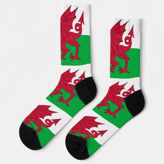Women sokken with flag of Wales, Verenigd Koninkri (Links)
