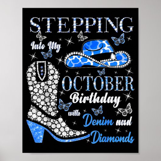 Women Stepping Into My October Birthday With God G Poster (Voorkant)