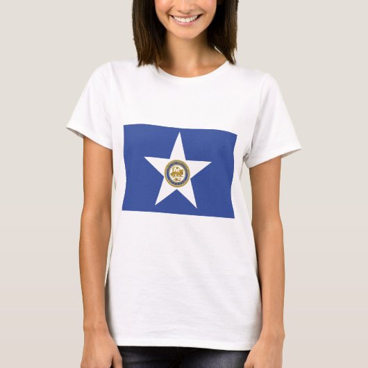 Women T Shirt with Flag of Houston, VS (Voorkant)