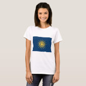 Women T Shirt with Flag of Macedonia, Greece (Voorkant volledig)
