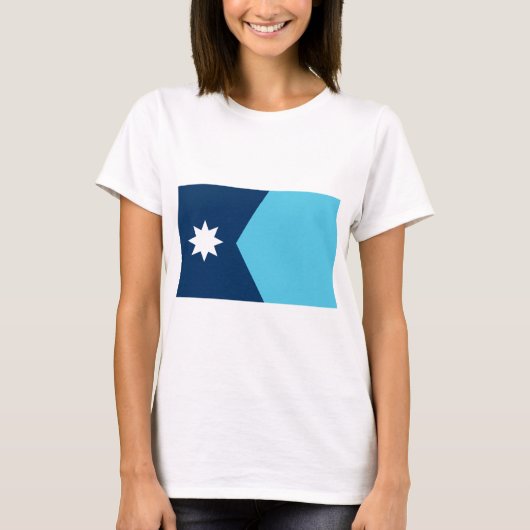 Women T Shirt with Flag of Minnesota, USA (Voorkant)