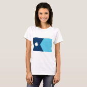 Women T Shirt with Flag of Minnesota, USA (Voorkant volledig)