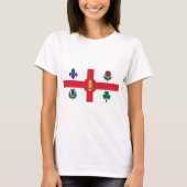 Women T Shirt with Flag of Montreal, Canada (Voorkant)