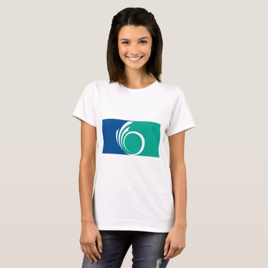 Women T Shirt with Flag of Ottawa, Canada (Voorkant volledig)