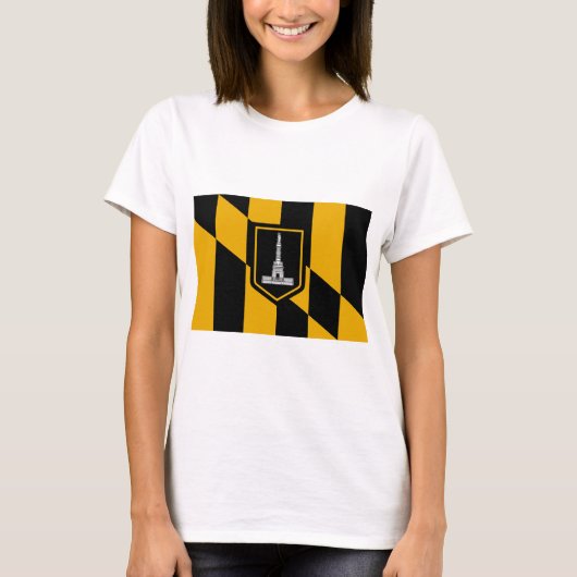 Women T Shirt with Flag of the Baltimore, VS (Voorkant)