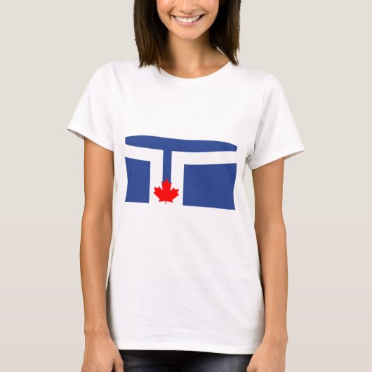 Women T Shirt with Flag of Toronto, Canada (Voorkant)