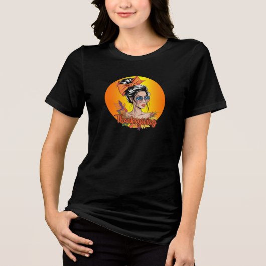 women Thanksgiving  American.png Tri-Blend Shirt (Voorkant)