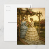 Women Under Rose Arbor In Victorian Era Garden  Briefkaart (Voorkant / Achterkant)