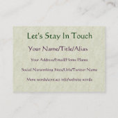 Women United Visitekaartje (Achterkant)