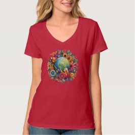 Women United World geïnspireerde V-hals T-shirt