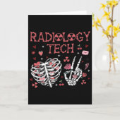 Women Valentine Radiology Tech Skeleton Ultrasound Kaart (Gele Bloem)