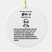 Women want me fish fear me db cooper keramisch ornament (Achterkant)