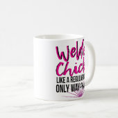Women Welder Way Koooler Funny Coffee Mok Welding (Voorkant rechts)