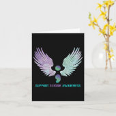 Women Wings Semicolon Support Suicide Awareness T Kaart (Gele Bloem)