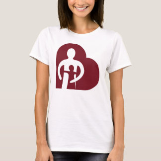 Womenen T-shirt hart (wit)