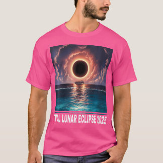 Womens 2025 Totale Maansverduistering Maan Astrono T-shirt
