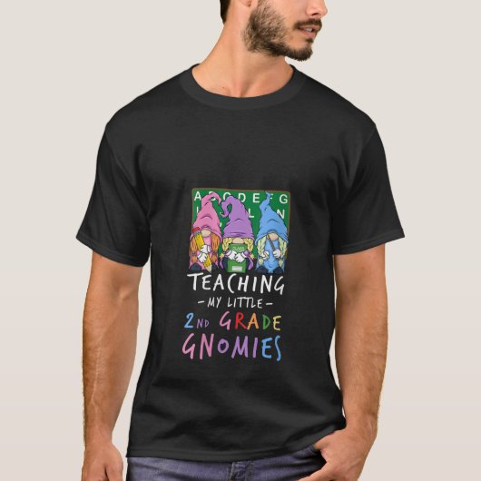 Womens 2nd Grade Teacher Gnome Teaching My Little  T-shirt (Voorkant)