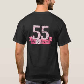 Womens 55th Birthday Party Squad I Pink Group Phot T-shirt