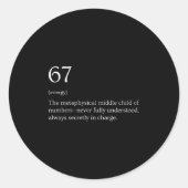 Womens 67 Definition Meme V-neck  Ronde Sticker (Voorkant)