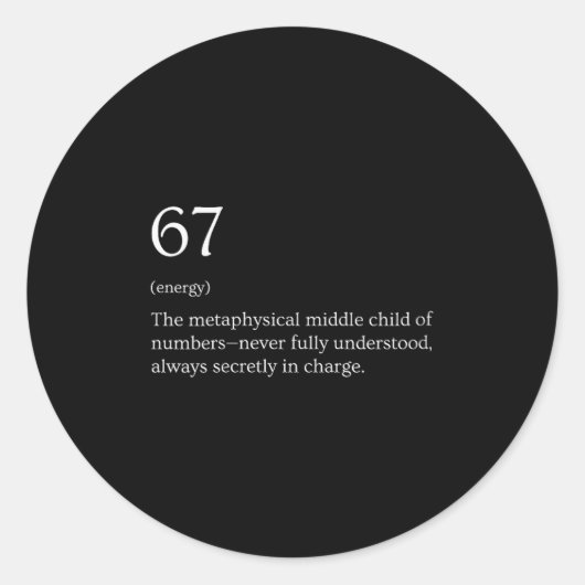 Womens 67 Definition Meme V-neck  Ronde Sticker (Voorkant)