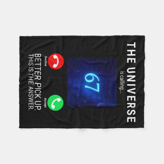 Womens 67 Meme The Universe Is Calling V-neck  Fleece Deken (Voorkant (Horizontaal))